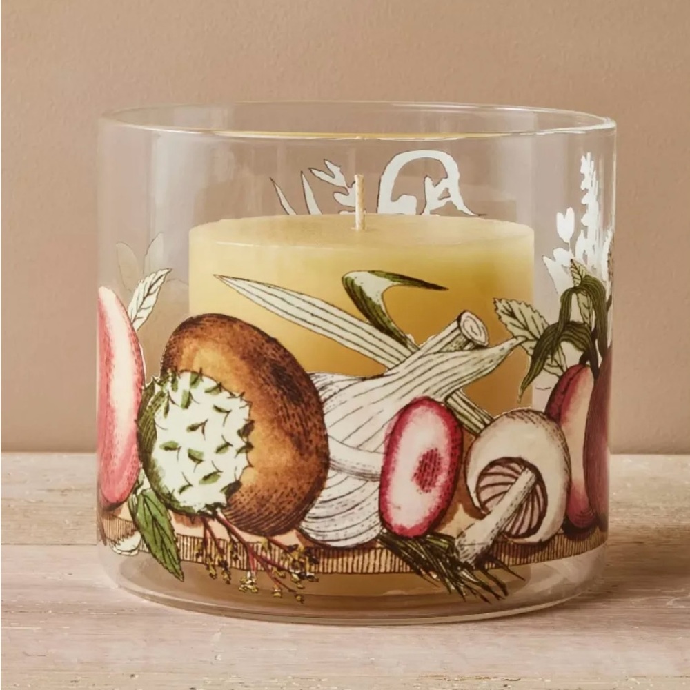 Fall Glass Pillar Candle Holder Fruit Jar John Derian x Target Mushroom, New